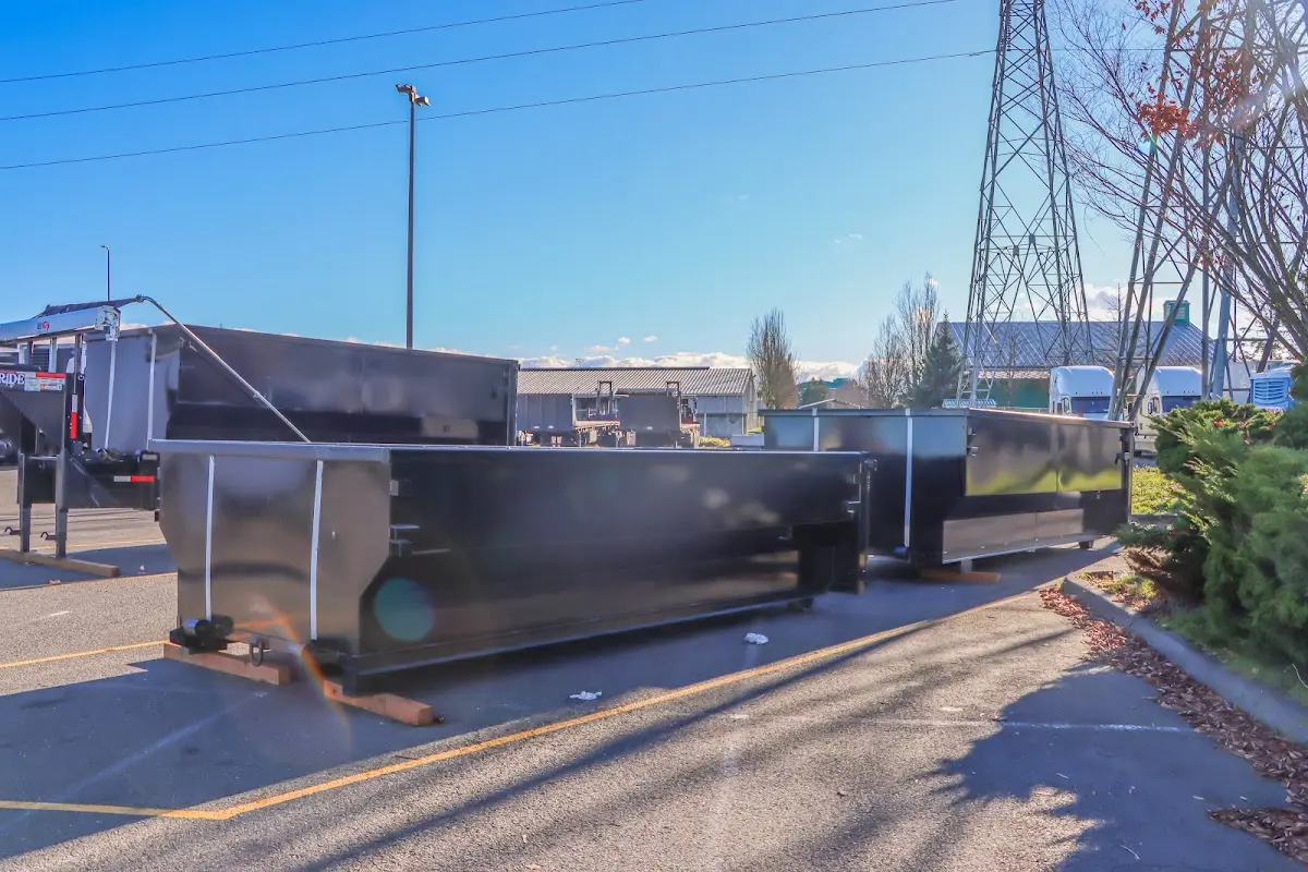 Roll-off dumpster ready for waste disposal at job site for 6 Yard Dumpster Rental in Margaret